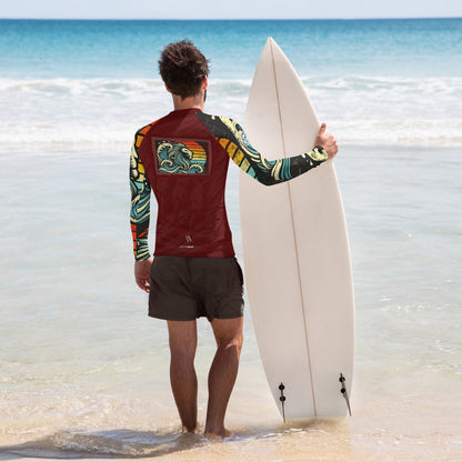 LION Sleeve Blood red Men's Rash Guard