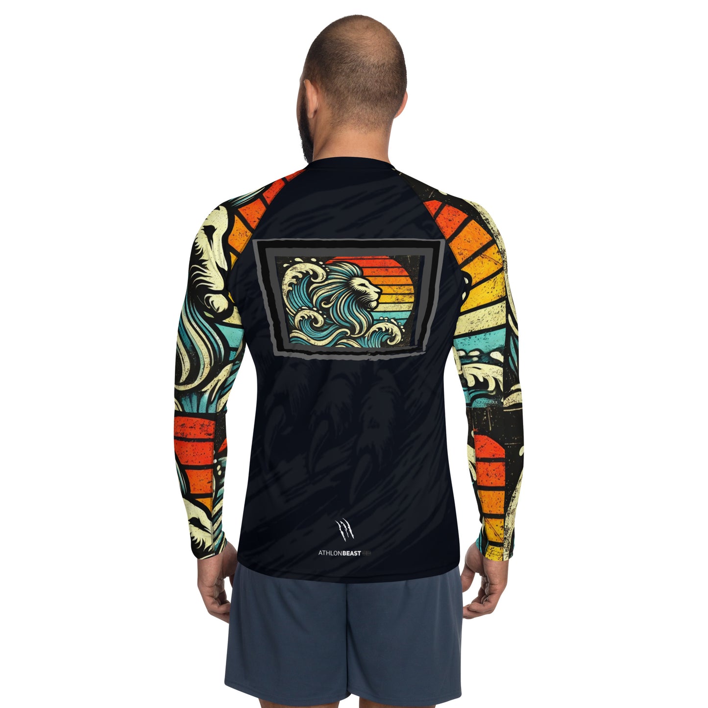 LION Sleeve MIDNIGHT BLACK Men's Rash Guard