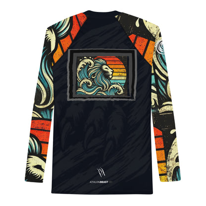 LION Sleeve MIDNIGHT BLACK Men's Rash Guard