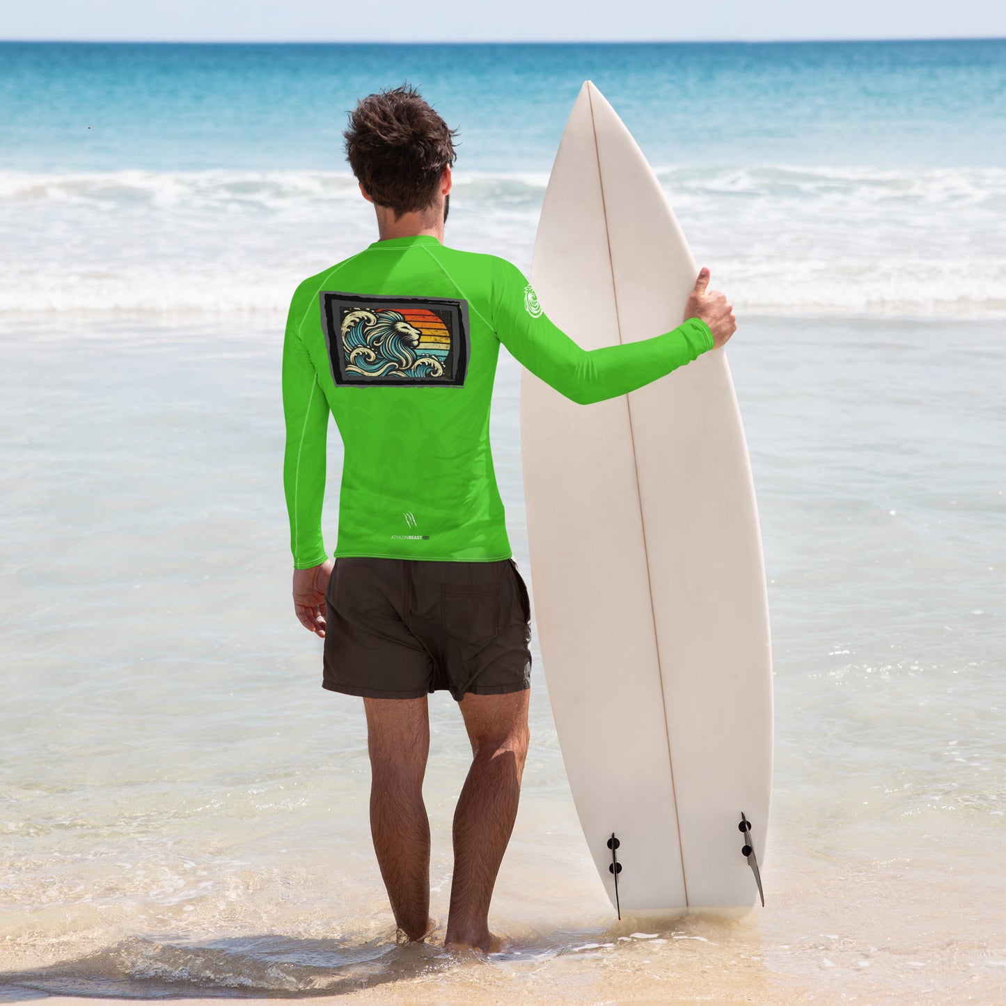 Lion Harlequin Green Men's Rash Guard