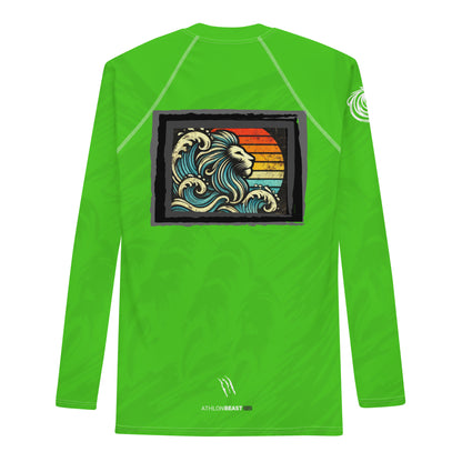 Lion Harlequin Green Men's Rash Guard