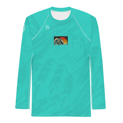 Lion Turquoise Blue Men's Rash Guard