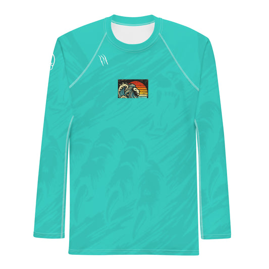 Lion Turquoise Blue Men's Rash Guard