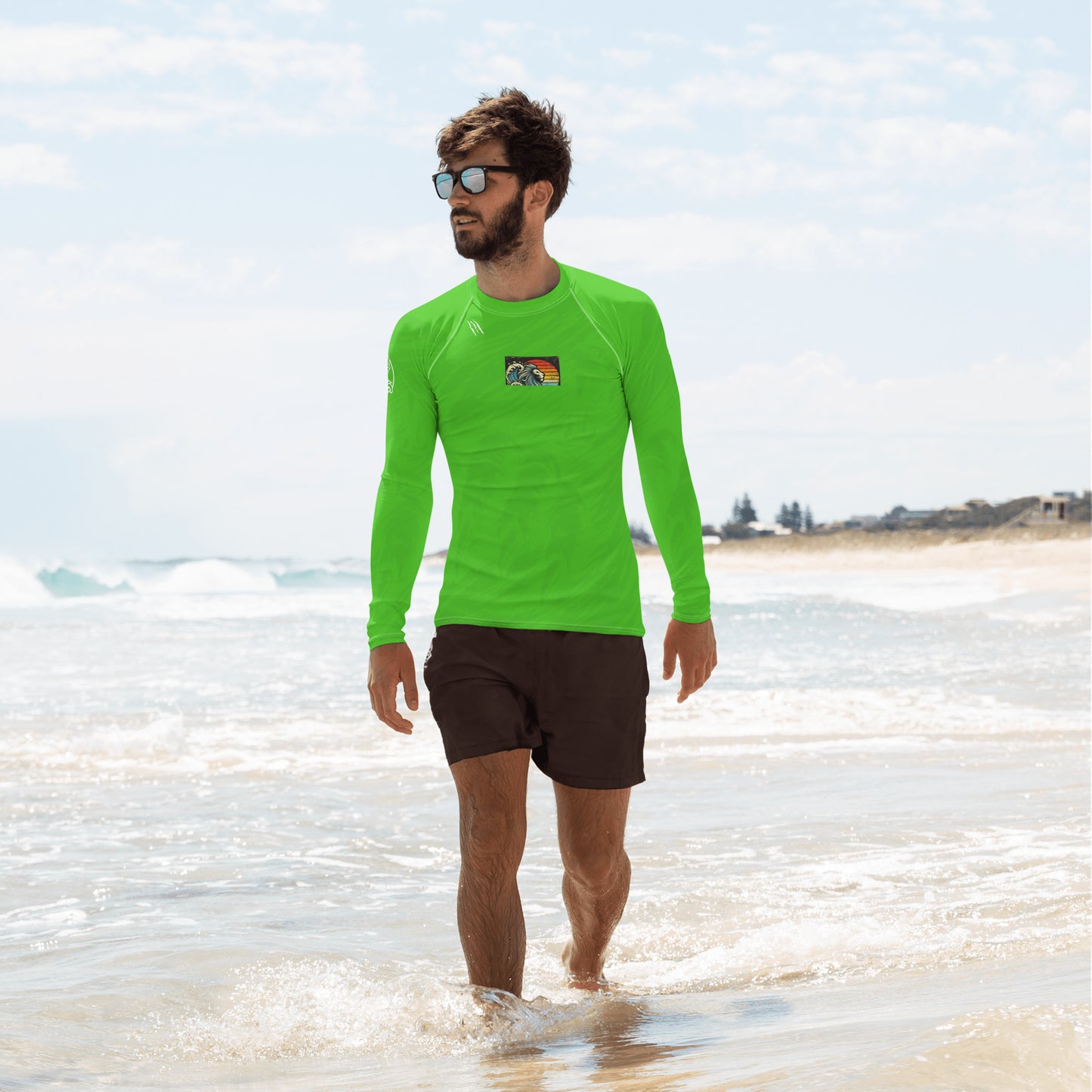 Lion Harlequin Green Men's Rash Guard