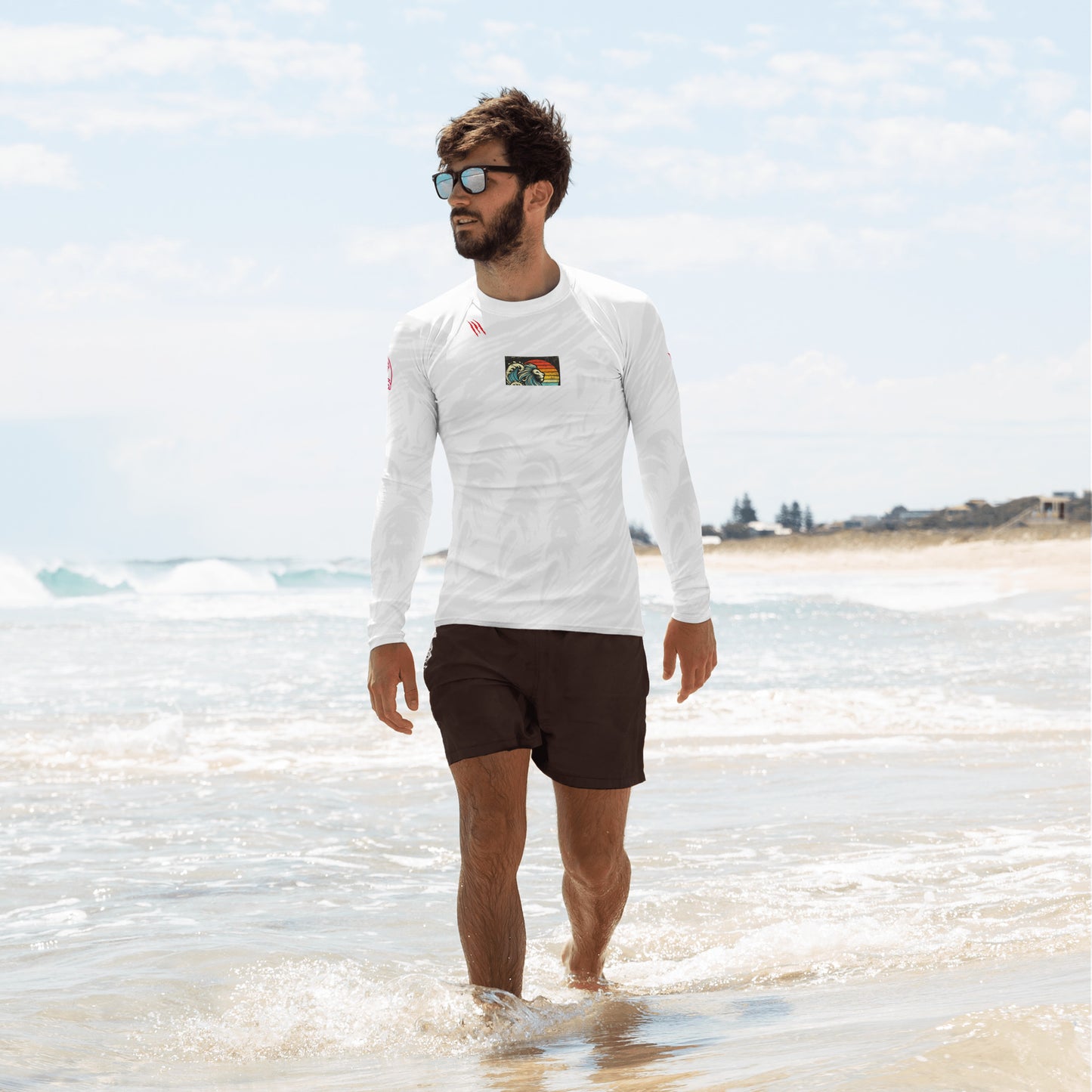 Lion White Men's Rash Guard