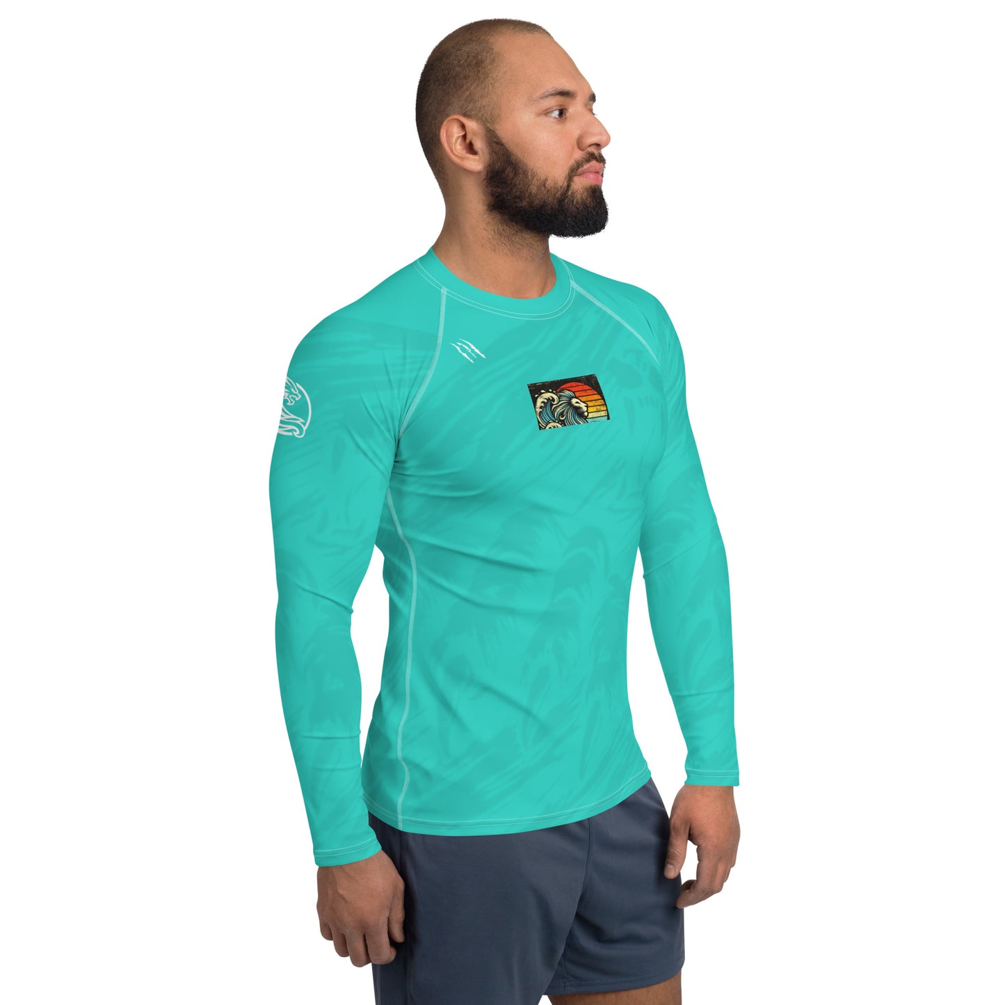 Lion Turquoise Blue Men's Rash Guard