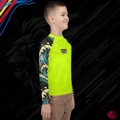 LION Sleeve Bright Yellow Youth Rash Guard – UPF 50+ Protective Sportswear