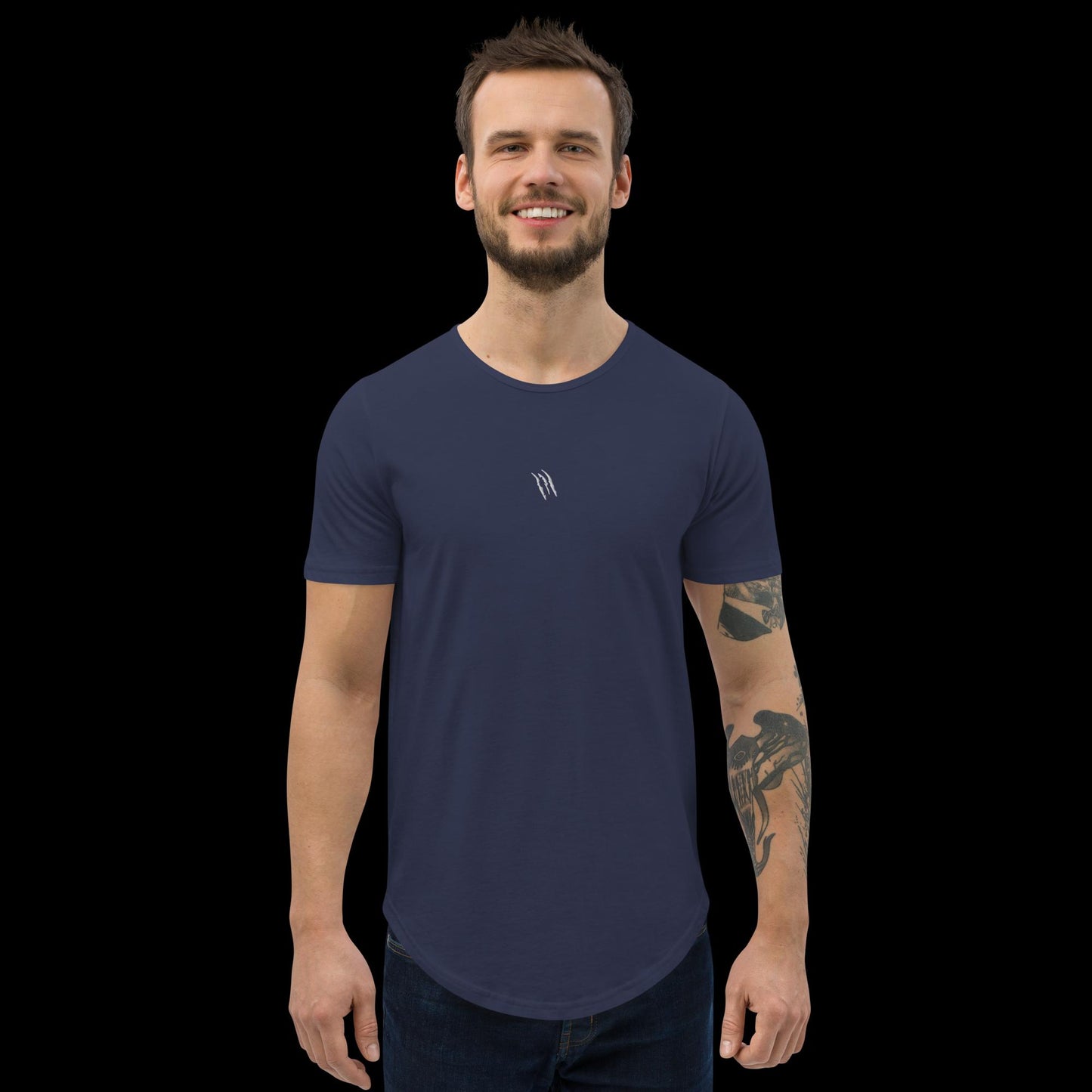 Scratch Men's Curved Hem T-Shirt