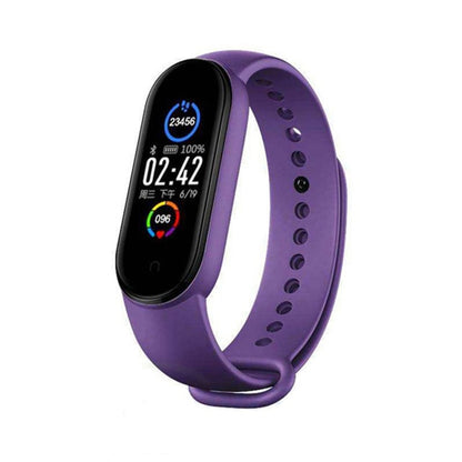 New M5 Smart Band Fitness Tracker Smart Watch Smarthwatch Bracelet Heart  Rate Blood Pressure Smartband Monitor Health Wristband Blue