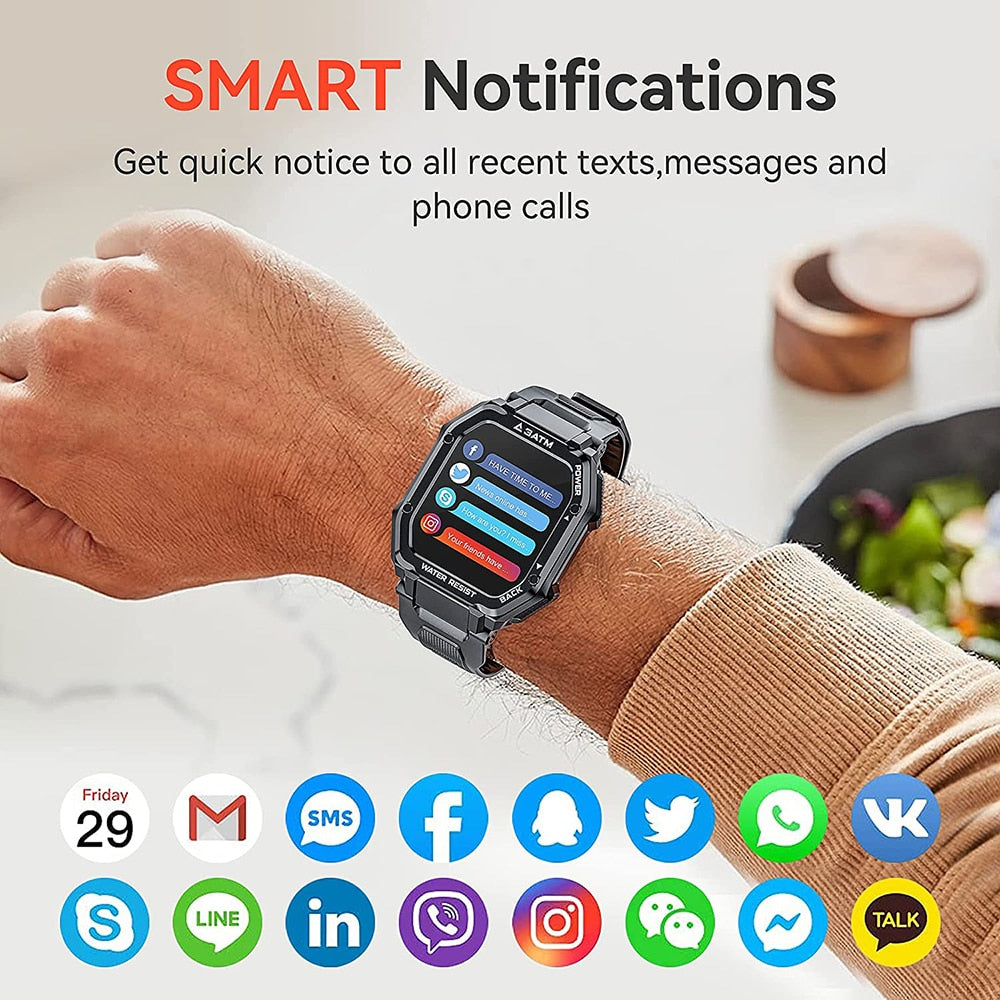 SENBONO 3ATM IP68 Waterproof Smart watch Men Women Fitness Tracker Blood Pressure Monitor Outdoor Sport Dial Call Smartwatch Men