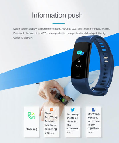 Y5 Smart Bracelet Bluetooth Sport Smart Watch With Color Screen Heart Rate Fitness Track Pedometer Blood Pressure Monitor Watch