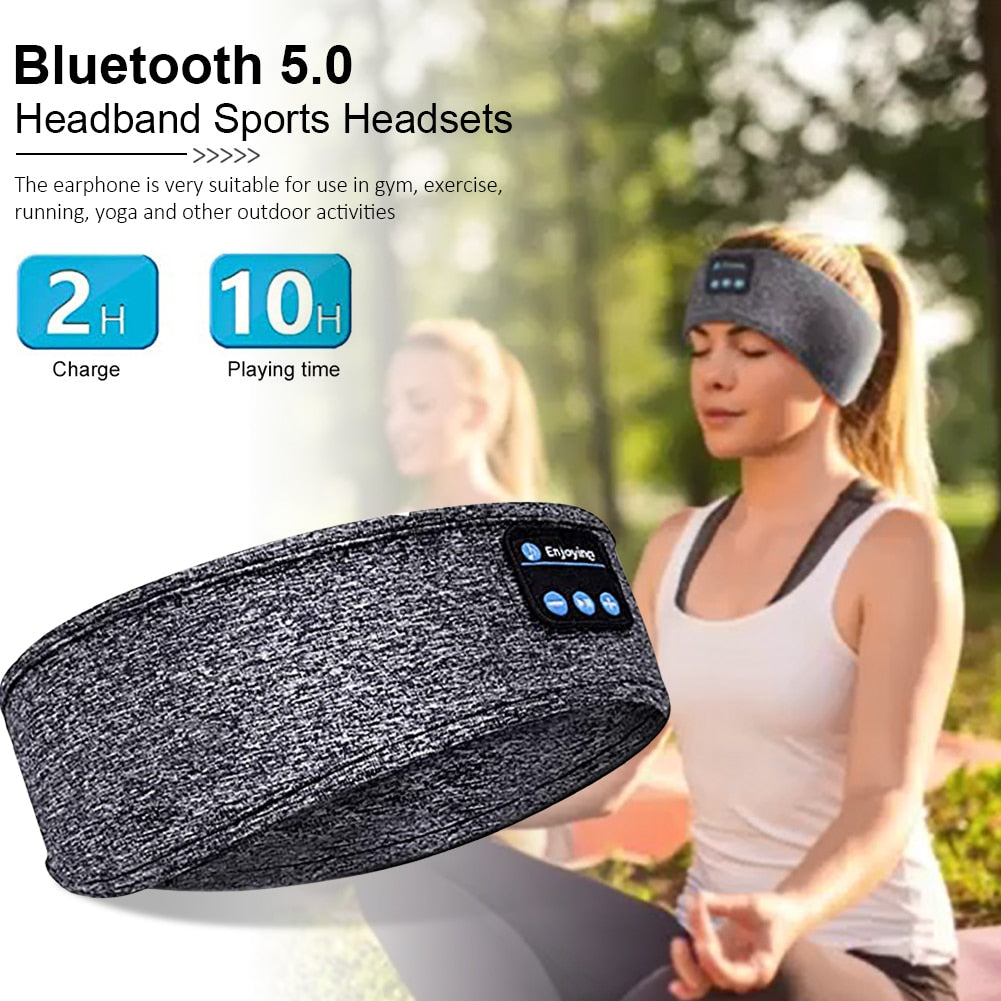 Wireless bluetooth 5.0 Earphones Sleeping Eye Mask Music player / Sports headband Travel Sweatband Headset Speakers Headset2021