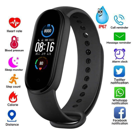 M5 Smart Watches Smart Band Sport Fitness Tracker Pedometer Heart Rate Blood Pressure Monitor Bracelet For Men Women