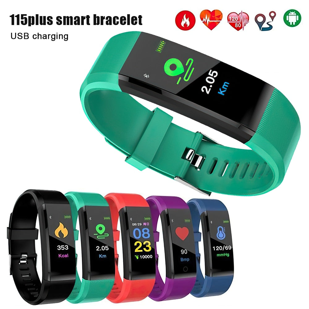 Men Women Bracelet Colorful screen Smart watch Heart Rate Monitor Blood Pressure Fitness Tracker Waterproof Smartwatch for Sport