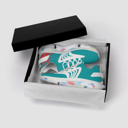 PUMP N FLY Reacts Trainers - White/Deep Turquois