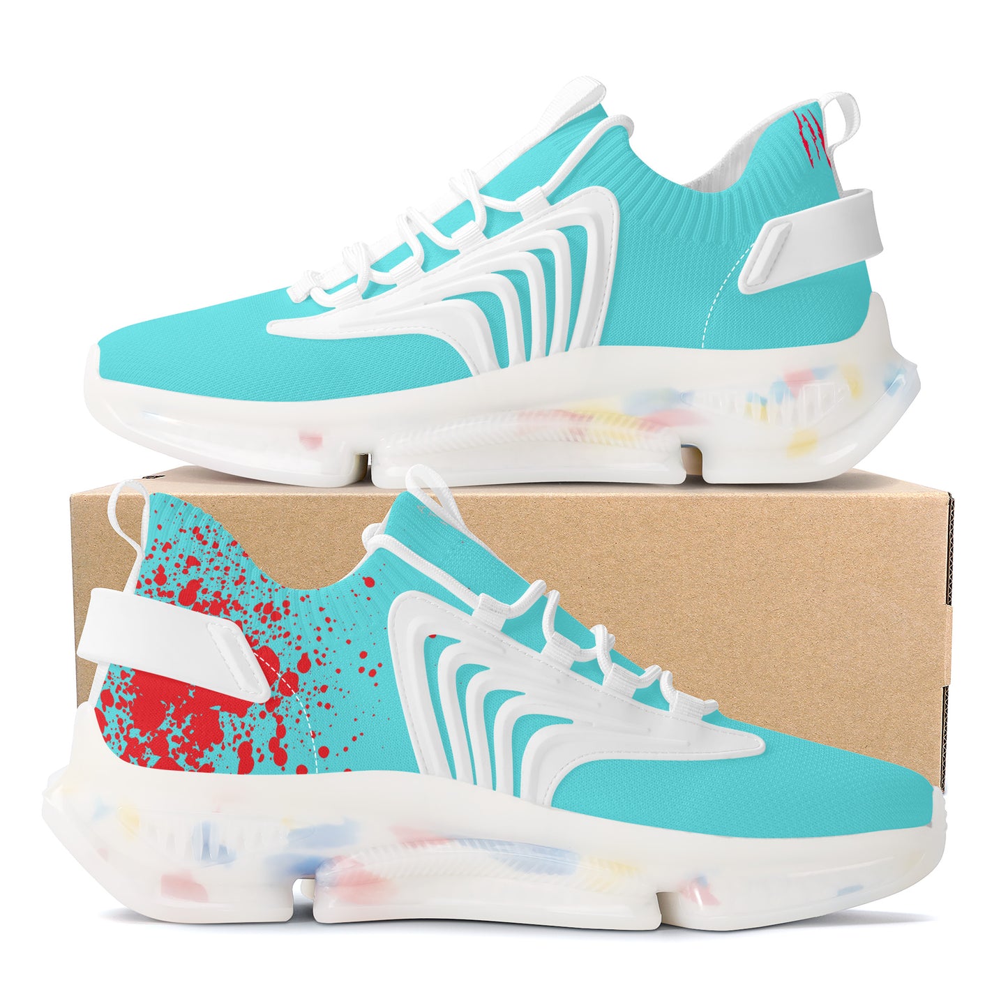 PUMP N FLY Reacts Trainers - White/Turquoise