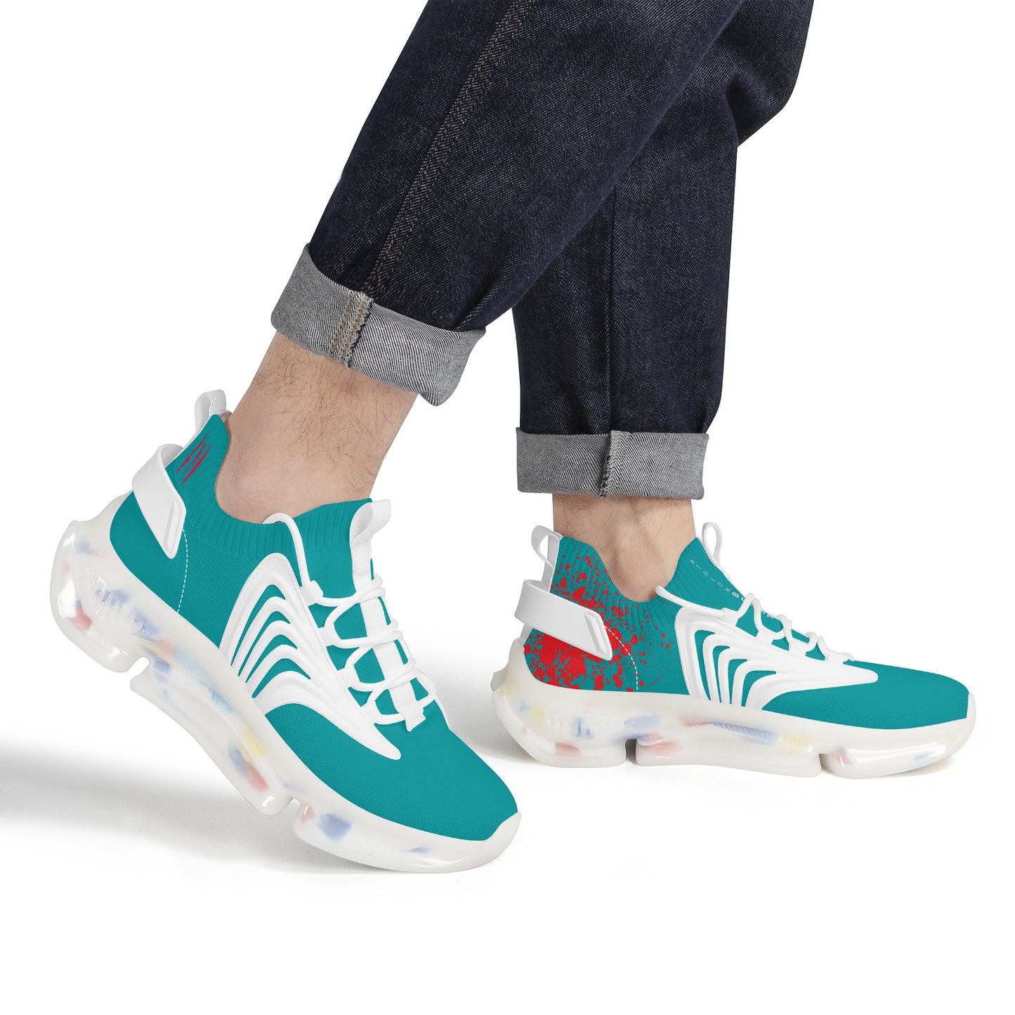 PUMP N FLY Reacts Trainers - White/Deep Turquois