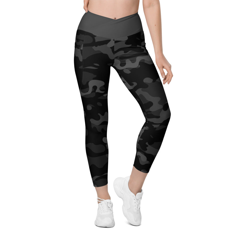 Camo Dark Eclipse Crossover leggings with pockets