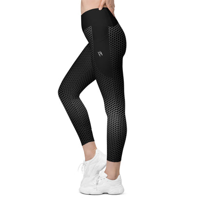 VORTEX BLACK Crossover leggings with pockets