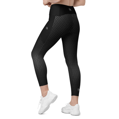 VORTEX BLACK Crossover leggings with pockets