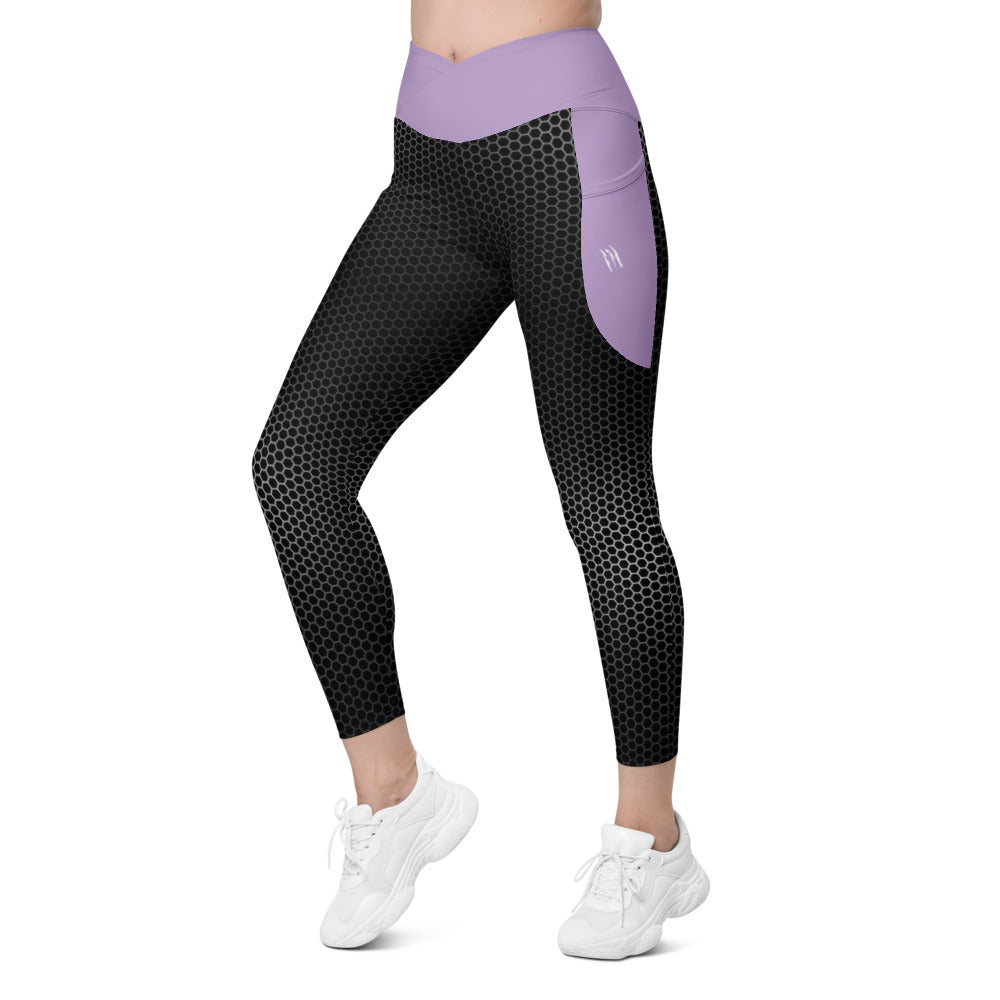 VORTEX Lavender Crossover leggings with pockets