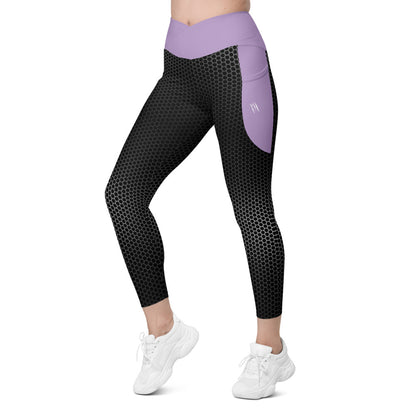 VORTEX Lavender Crossover leggings with pockets