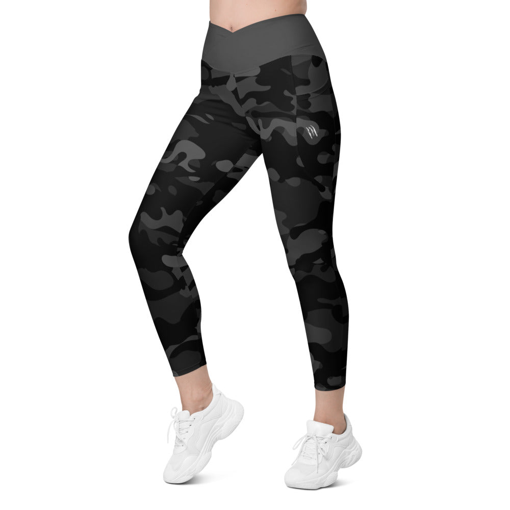 Camo Dark Eclipse Crossover leggings with pockets