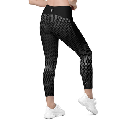 VORTEX BLACK Crossover leggings with pockets