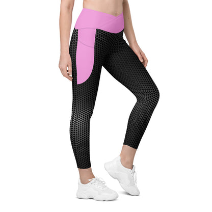 VORTEX Lavender ROSE Crossover leggings with pockets