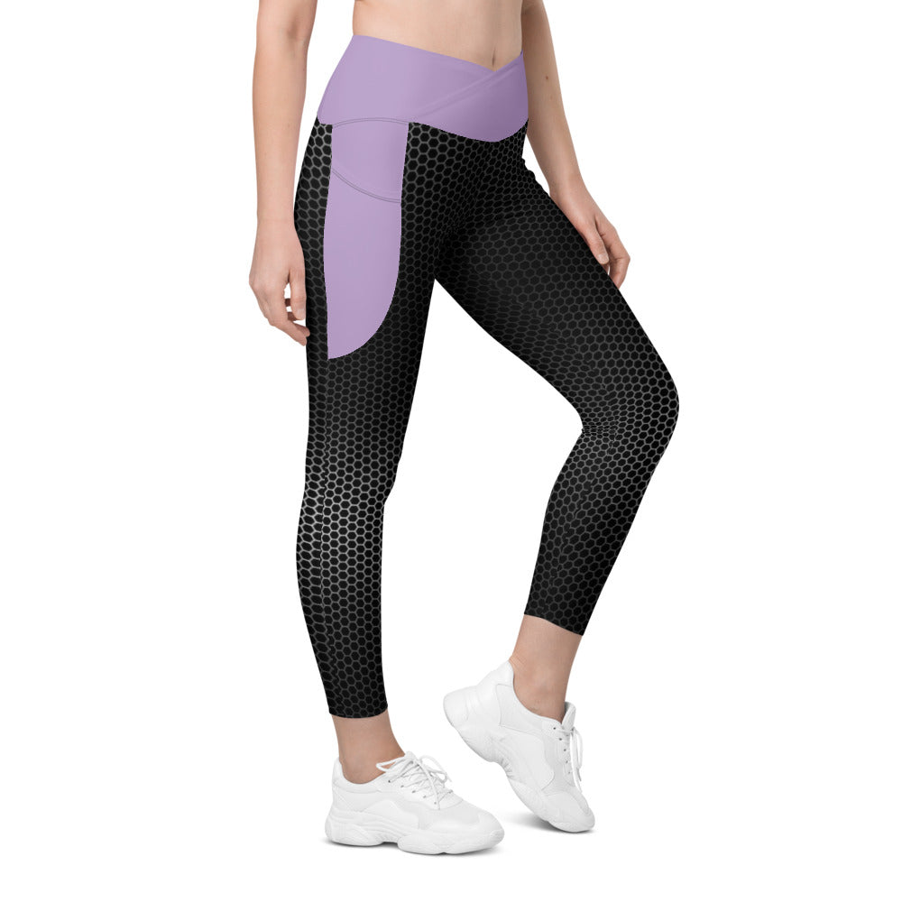 VORTEX Lavender Crossover leggings with pockets