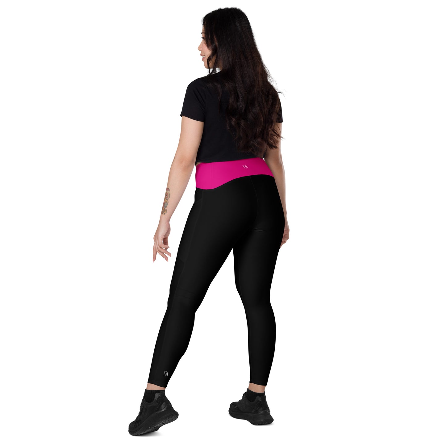 Recharge Pink Waist Band Leggings with pockets