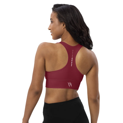 AB Basics Maroon Longline sports bra