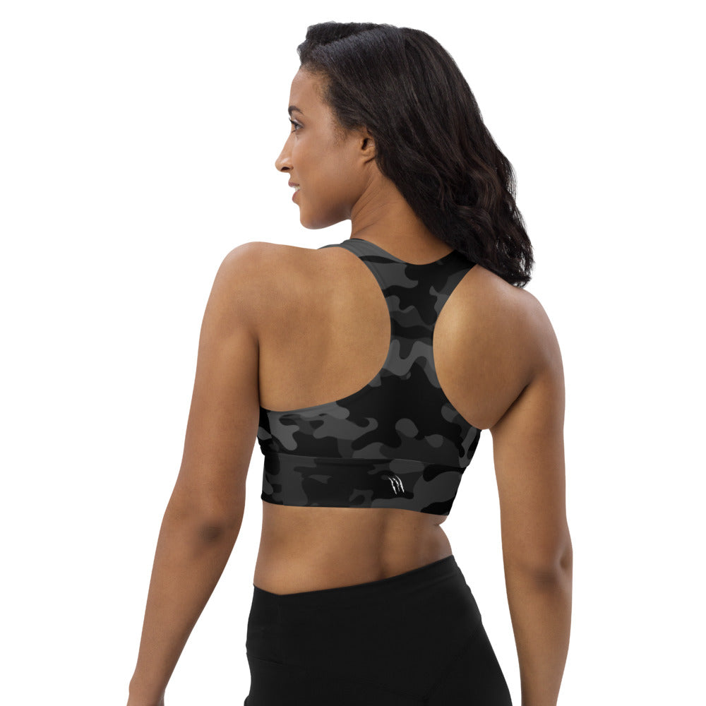 CAMO DARK CAMO ELCLIPSE Longline sports bra