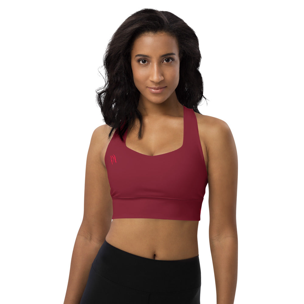 AB Basics Maroon Longline sports bra