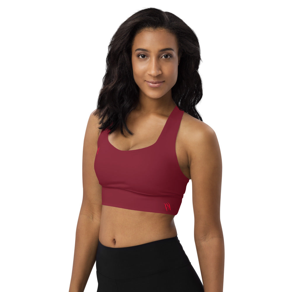 AB Basics Maroon Longline sports bra