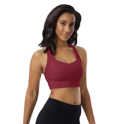 AB Basics Maroon Longline sports bra