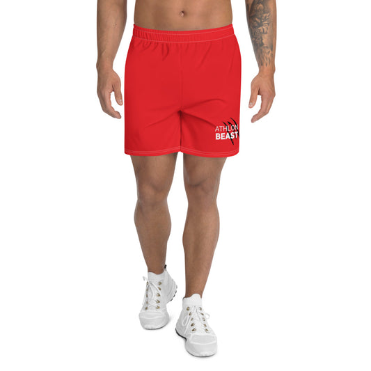 Men's RED Athletic Long Shorts