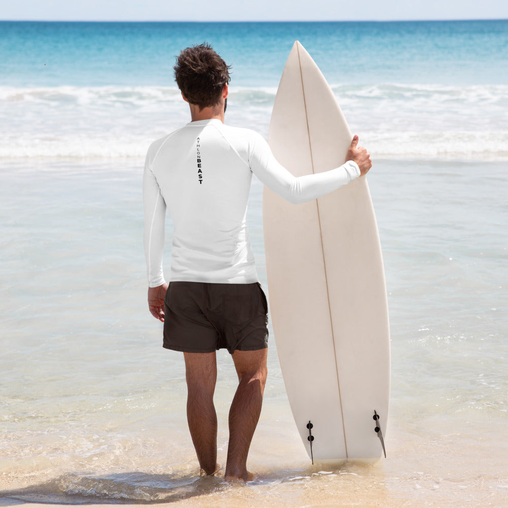 AxB White Men's Rash Guard