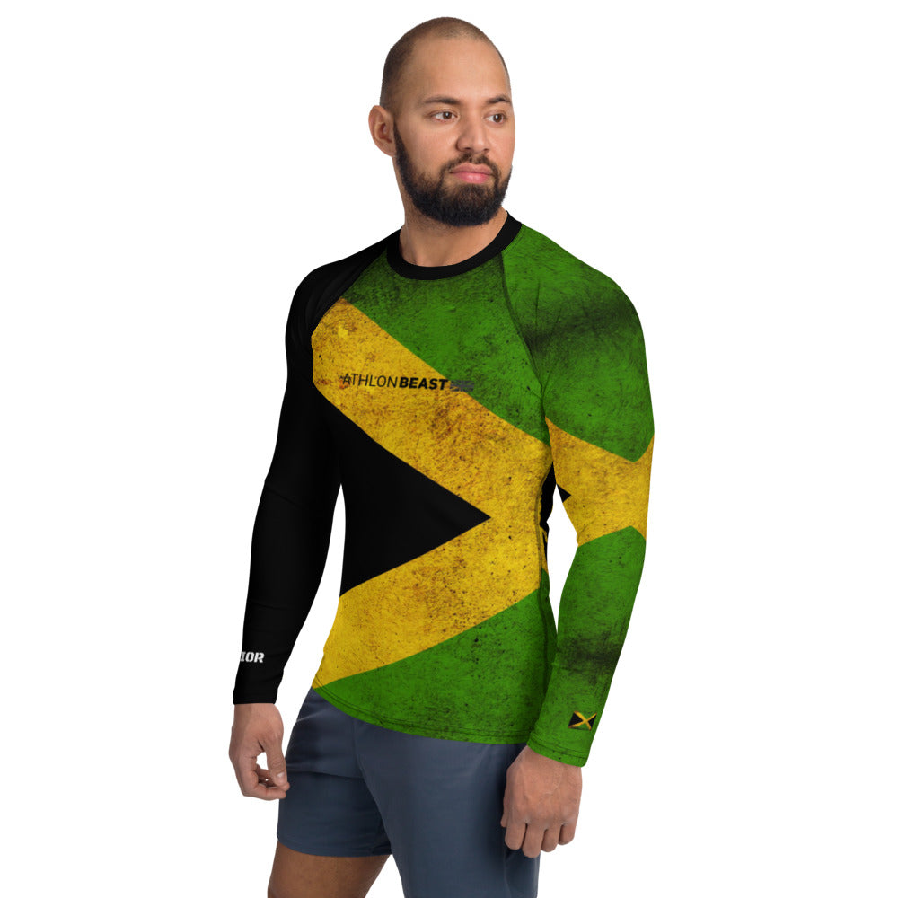 Jamaican Warrior Flag Men's Rash Guard/Vest | Ultimate Protection for Sports