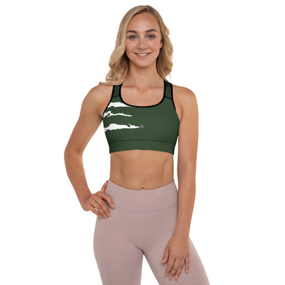 SCRATCH TOP, GB RACE GREEN Padded Sports Bra