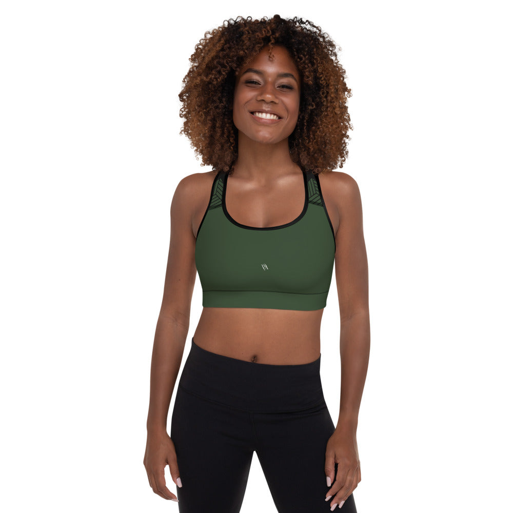 GB RACE GREEN Padded Sports Bra