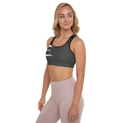 SCRATCH TOP, CHARCOAL BLACK Padded Sports Bra