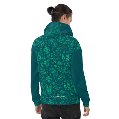 SURF YOU!!! Sherpa blue/ Green Hoodie