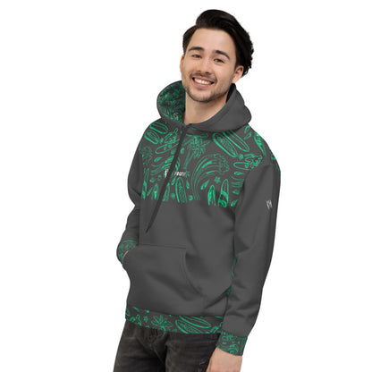 SURF YOU!!! Grey / Green Hoodie