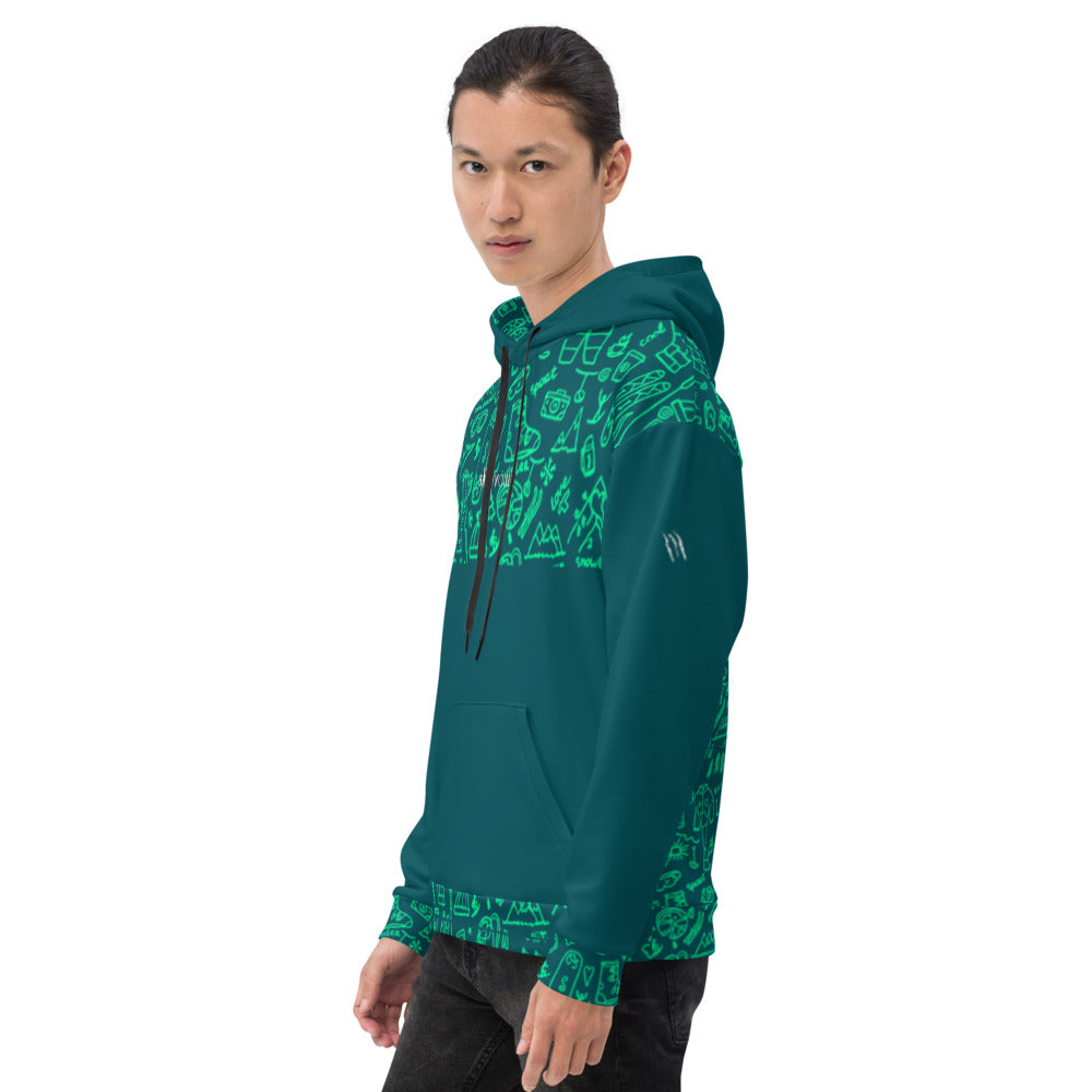 SNOW YOU!!! SHERPA BLUE / Green Hoodie