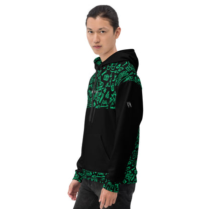 SNOW YOU!!! BLACK / Green Hoodie