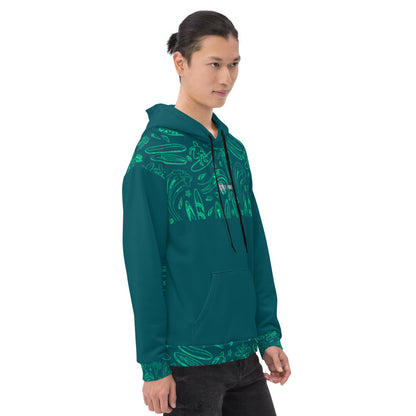 SURF YOU!!! Sherpa blue/ Green Hoodie