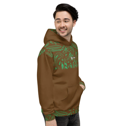 SURF YOU!!! Choc Brown / Green Hoodie