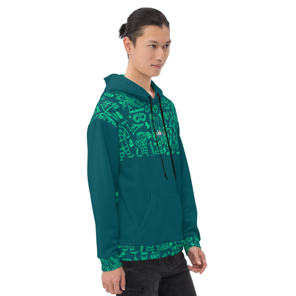 SNOW YOU!!! SHERPA BLUE / Green Hoodie