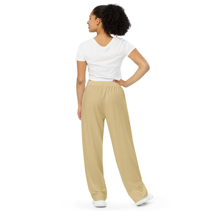 Beige rest day unisex wide-leg pants